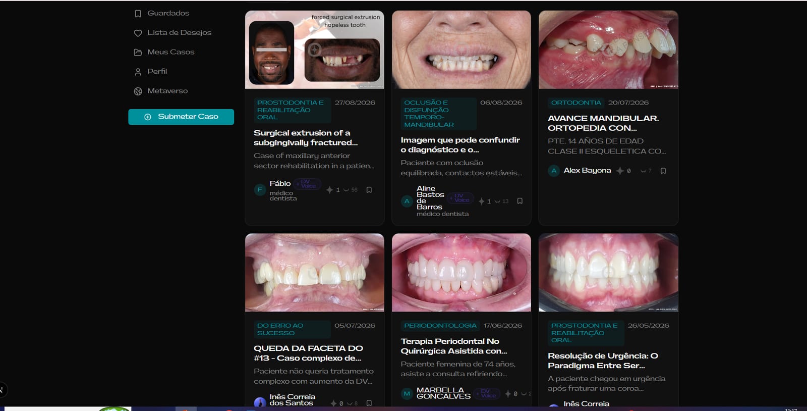 Clinical case feed shared by the community